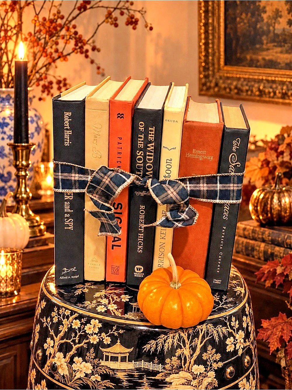 Halloween Decorative Book Stack with Ribbon - Picture 3 of 3